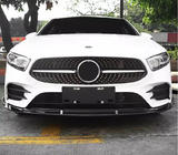 Mercedes A-klasse W177 2018– Frontlæbe spoiler (til AMG-Line 2018-2021, sort) foto 1