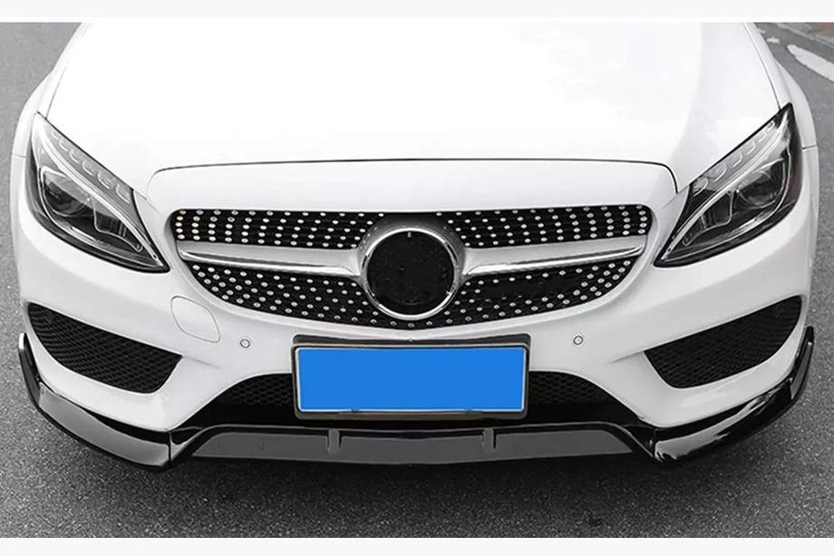 Mercedes C-klasse W205 2014–2021 Frontspoilerlæbe V2 1234 Upgrade (sort, 2014-2018) Foto 1