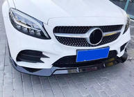 Mercedes C-klasse W205 2014–2021 Front læbespoiler til kofanger V2 1234 Upgrade (sort, 2018-2021) foto 1