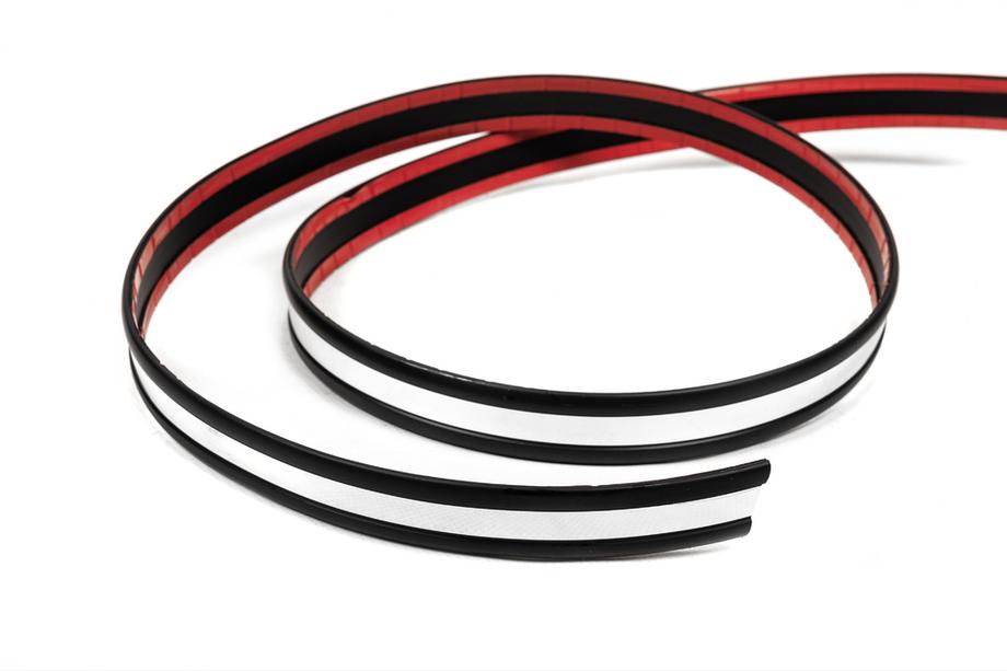 Sort dørliste med kromstribe pr. meter sal16a (1 meter, 27 mm) Image