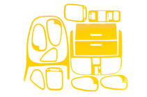 Mitsubishi Carisma 1995–2004 Instrumentpanelbeklædning 1999-2003 (gul) foto 1