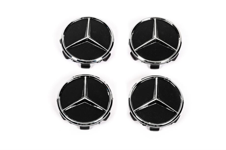 Mercedes-Benz Navkapsler til fælge 71/75 mm uden ring (4 stk., sort V1) Image