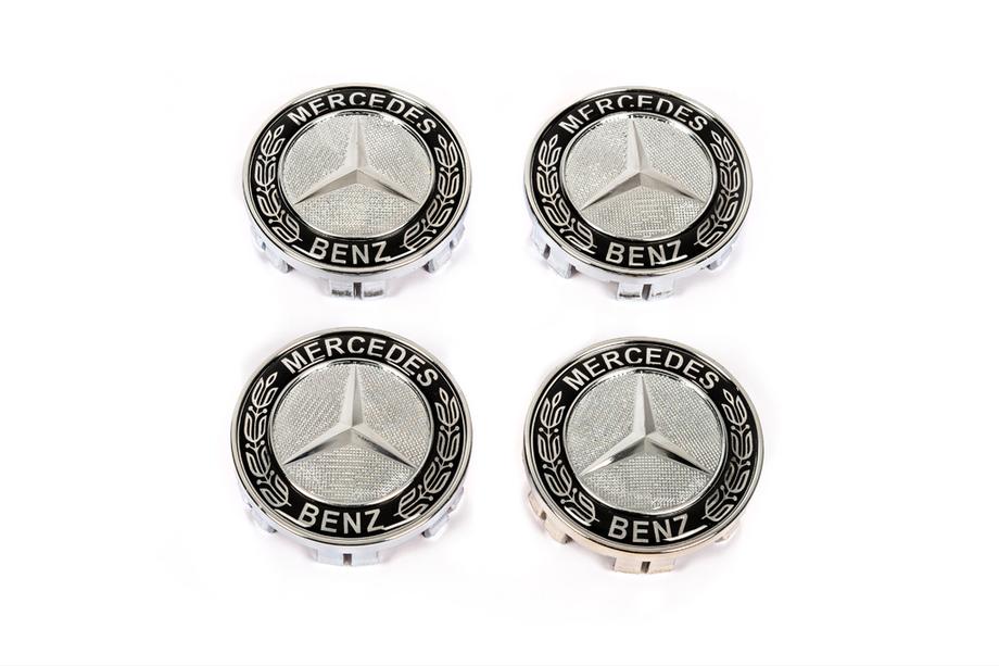 Mercedes-Benz Navkapsler 71/75 mm uden ring (4 stk., sort V2) Foto 2