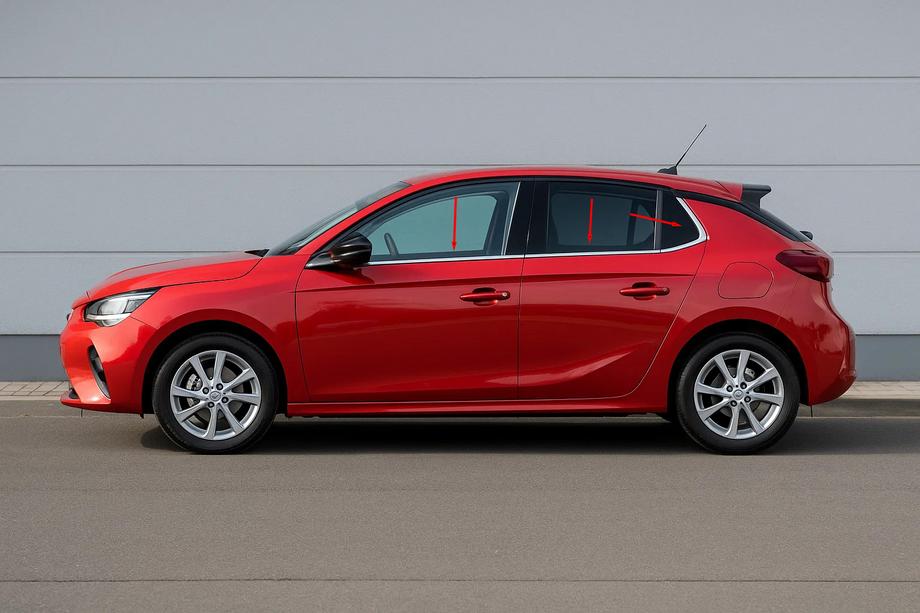 Opel Corsa F 2019– Nedre vindueslister (6 stk., rustfrit stål) Foto 1