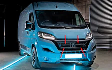 Fiat Ducato 2006–2025 Rustfri stål pyntelister til frontgrill 2022+ (3 stk.) foto 1