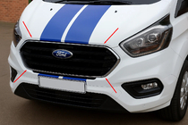 Ford Custom 2013–2022 Kromlister til kofangergrill 2018+ (4 stk., rustfrit stål) foto 1