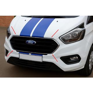 Kromlister til kofangergrill 2018+ (4 stk., rustfrit stål) Ford Custom 2013–2022 foto 1