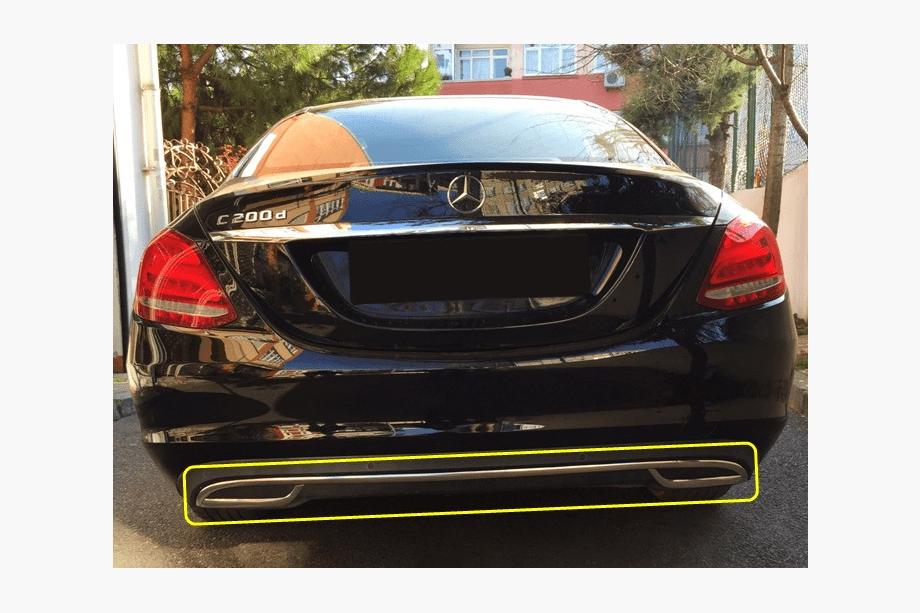 Mercedes C-klasse W205 2014–2021 Kofangerende-beskyttelse i rustfrit stål V2 Image