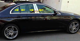 Mercedes E-klasse W213 2016–2023 Stolpedæksler i rustfrit stål 2020+ foto 4