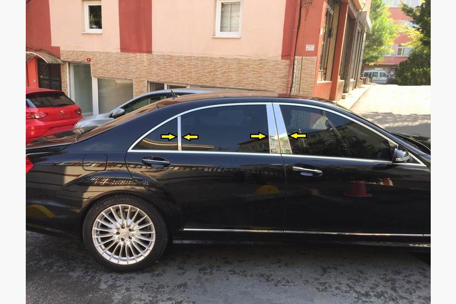 Mercedes S-Klasse W221 2005–2013 Søjlekapper (6 stk., rustfrit stål) Image